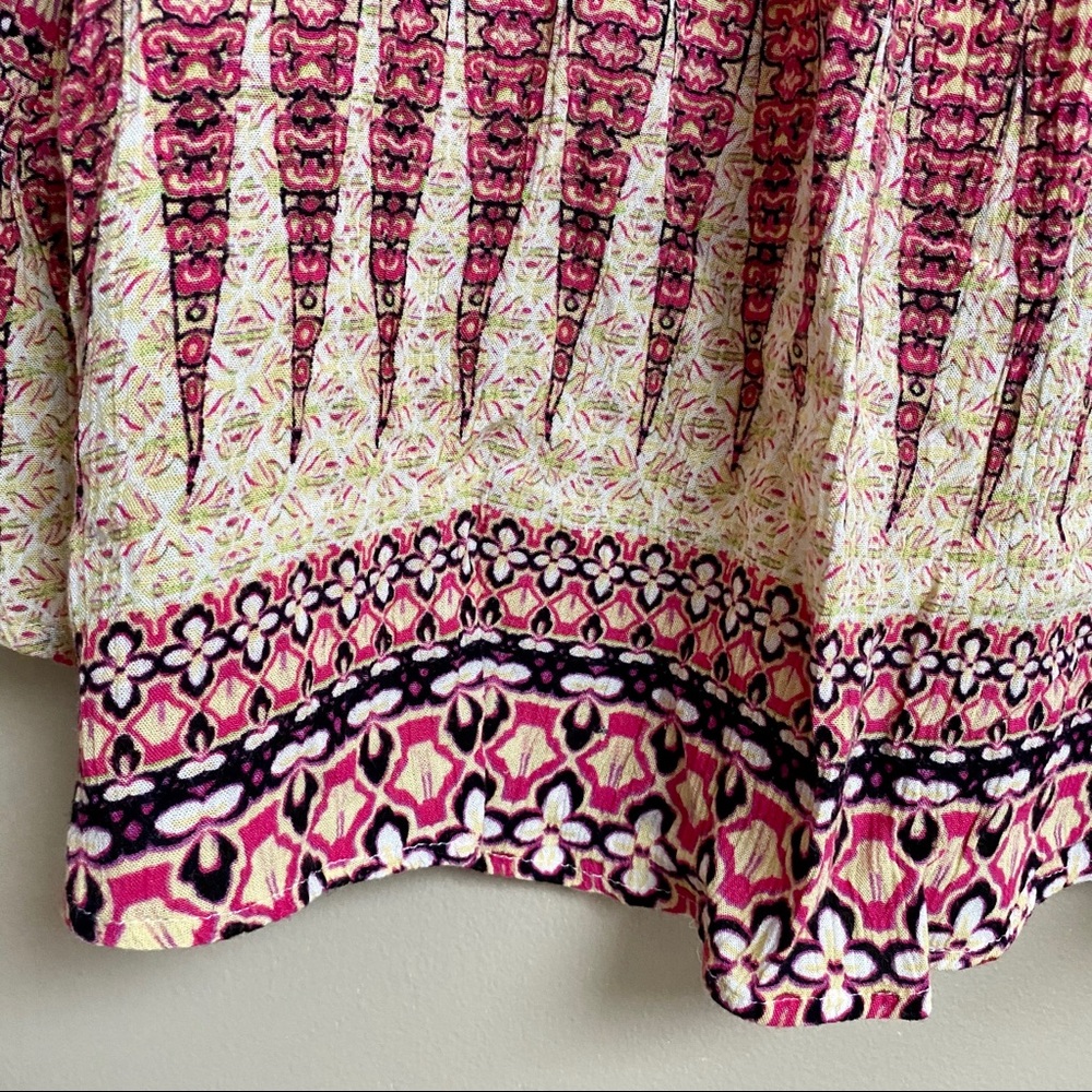 Moon & Sky boho printed blouse with crocheted bib - Picture 4 of 8